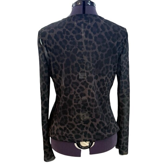 One Teaspoon Top Leopard Chiffon for Layering Black Gray Size S - Picture 9 of 12
